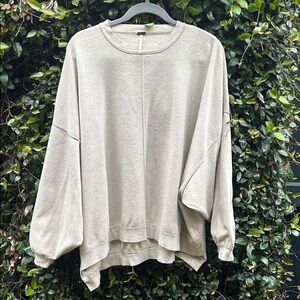 Free People Cream Crew Neck Sweater